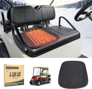 10L0L Heated Golf Cart Seat Covers with Non-Slip - Heating Seat Pad for Yamaha EZGO Club Cart with Fast Heat Three-Speed Heating Temperature Adjustment and Automatic Shut-Off Black