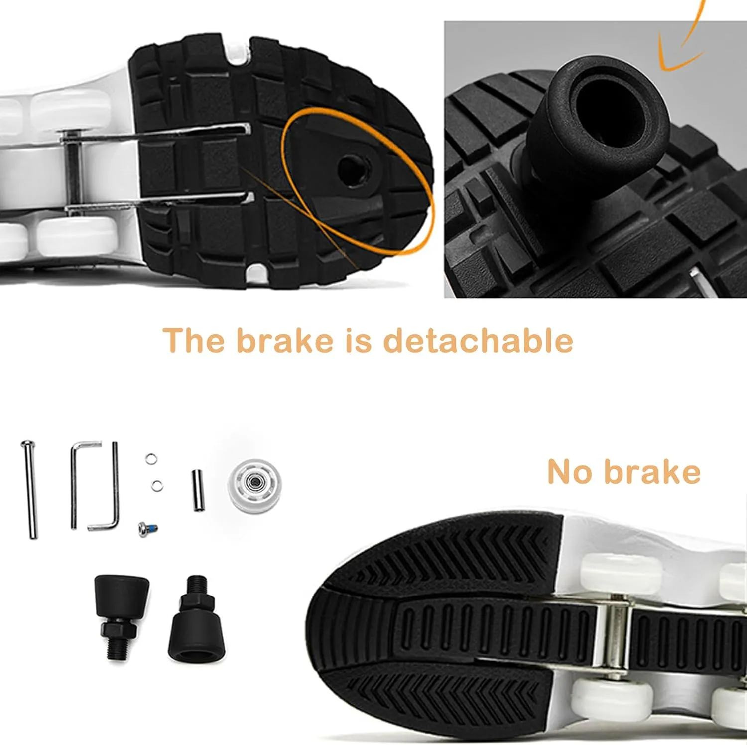 2 in 1 Deformation Roller Shoes, Roller Skate Shoes Outdoor with Detachable Brake Removable Pulley Skates Sneakers Skating Parkour with Wheels for Girls Boys
