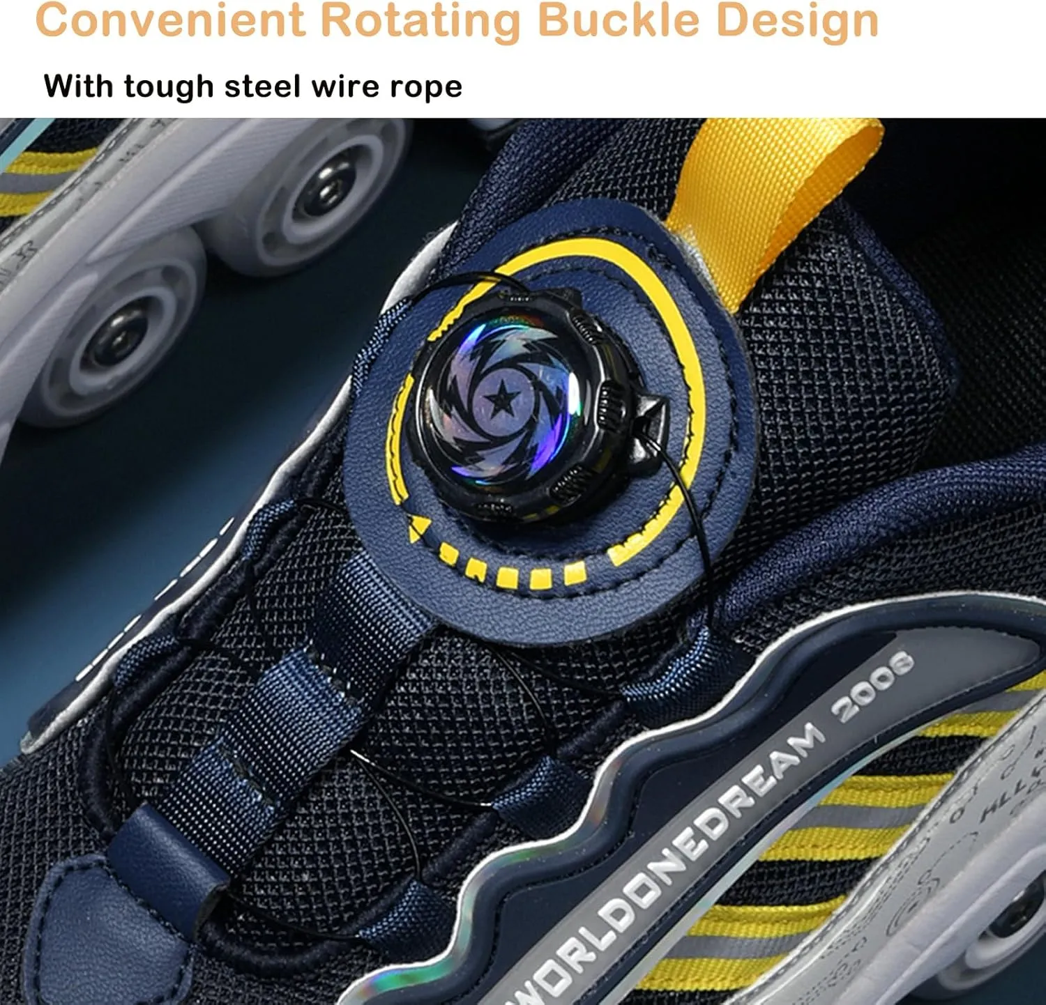 2 in 1 Deformation Roller Shoes, Roller Skate Shoes Outdoor with Detachable Brake Removable Pulley Skates Sneakers Skating Parkour with Wheels for Girls Boys