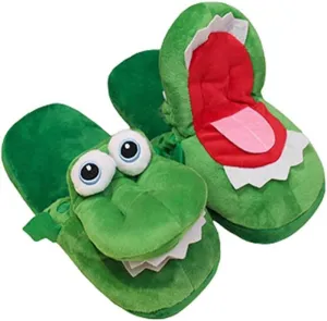2025 Walking Crocodile Slippers - Plush Cartoon Animal House Slippers, Warm & Comfortable Indoor Slip-On Shoes, Cute Home Bedroom Shoes for Women & Men, Ideal Gift
