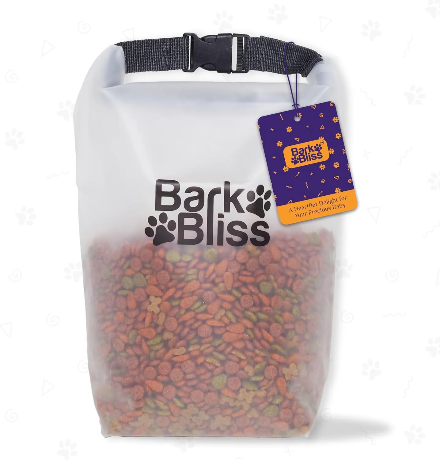 25-Cup Dog Food Travel Bag, Large Portable Container, Leak Proof, Water Resistant, Hook & Loop, Flat base, Collapsible, hold 6.6lbs of Kibble, Camping/Travel