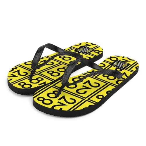 2882Sport™ From 28 to 82 Black   Yellow Flip-Flops