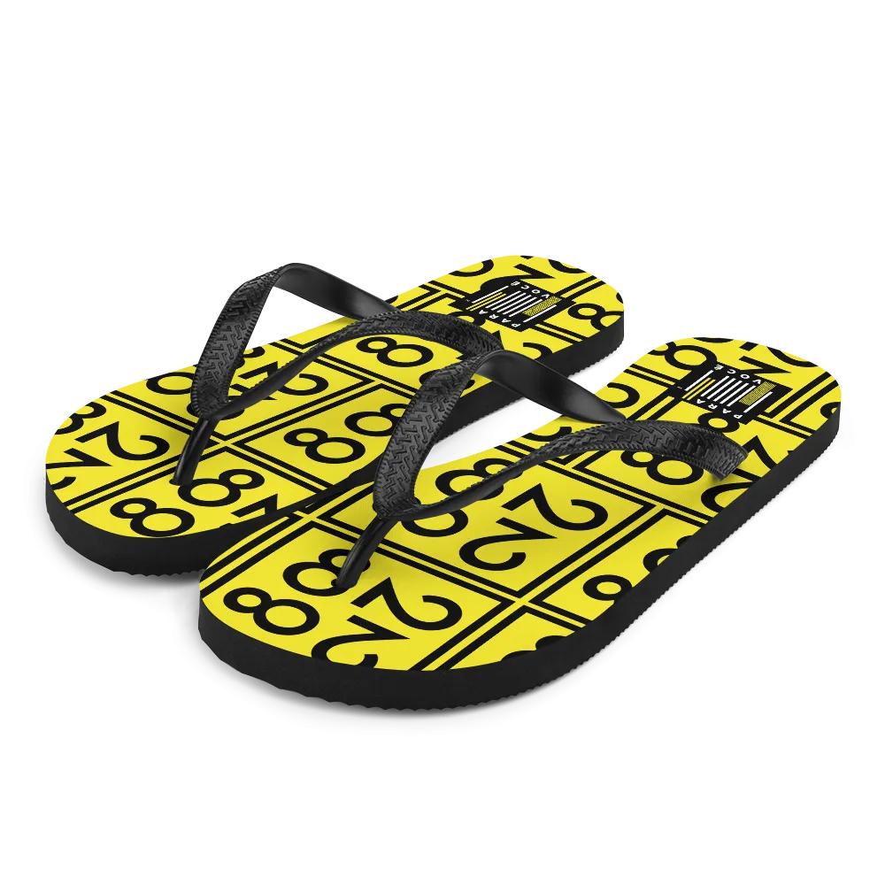 2882Sport™ From 28 to 82 Black   Yellow Flip-Flops