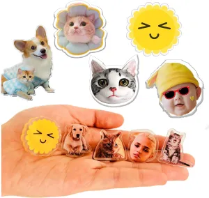 5-Pack Custom Shoe Charms Acrylic with Photo and Text Personalized Shoe Charms Decoration Party Gifts for Boys Girls Kids