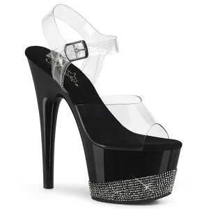 7 Inch Heel ADORE-708-3 Black Pewter Rhinestone
