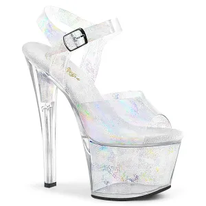 7 Inch Heel SKY-308N Silver Hologram TPU