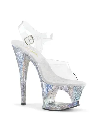 7" Heel, 2 3/4" Cut-Out PF Ankle Strap Sandal
