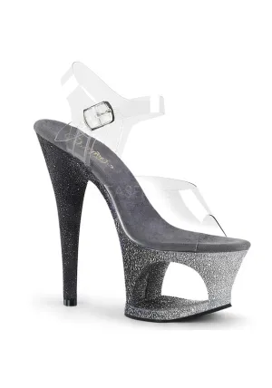 7" Heel, 2 3/4" Cut-Out PF Ankle Strap Sandal