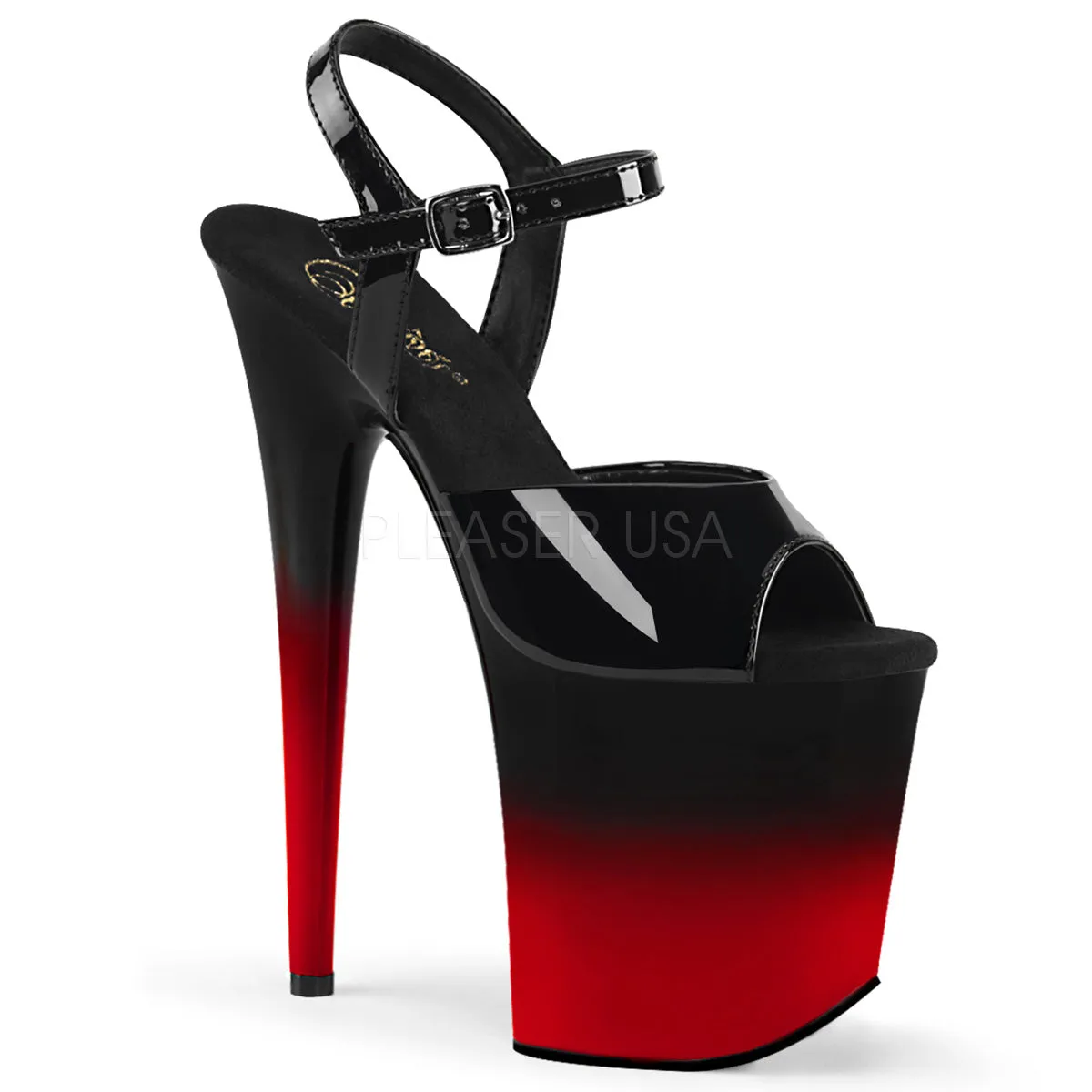 8 Inch Heel FLAMINGO-809BR-H Black Red