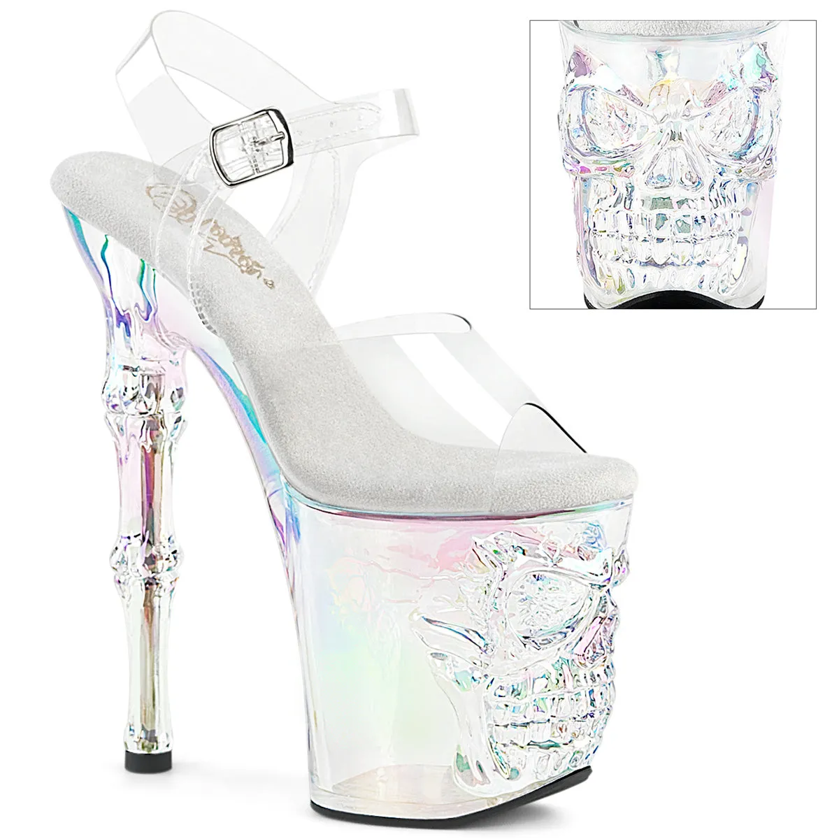 8 Inch Heel RAPTURE-808HT Clear Holo Tinted