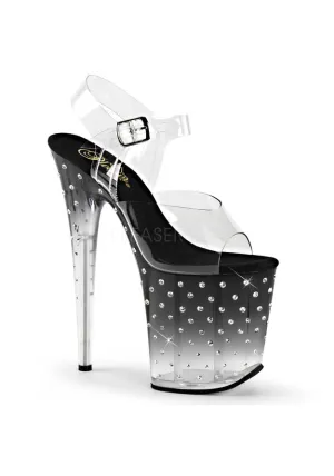 8" Heel, 4" PF Ankle Strap Sandal w/RS Studded Bottom
