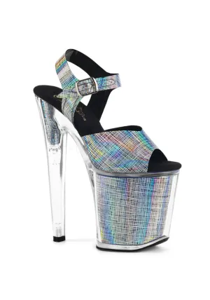8" Heel, 4" PF Crosshatch Ankle Strap Sandal