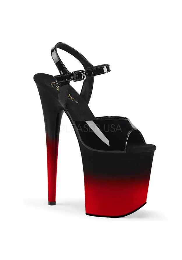 8" Heel, 4" PF Two Tone Ankle Strap Sandal