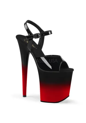 8" Heel, 4" PF Two Tone Ankle Strap Sandal
