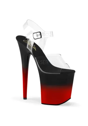 8" Heel, 4" PF Two Tone Ankle Strap Sandal