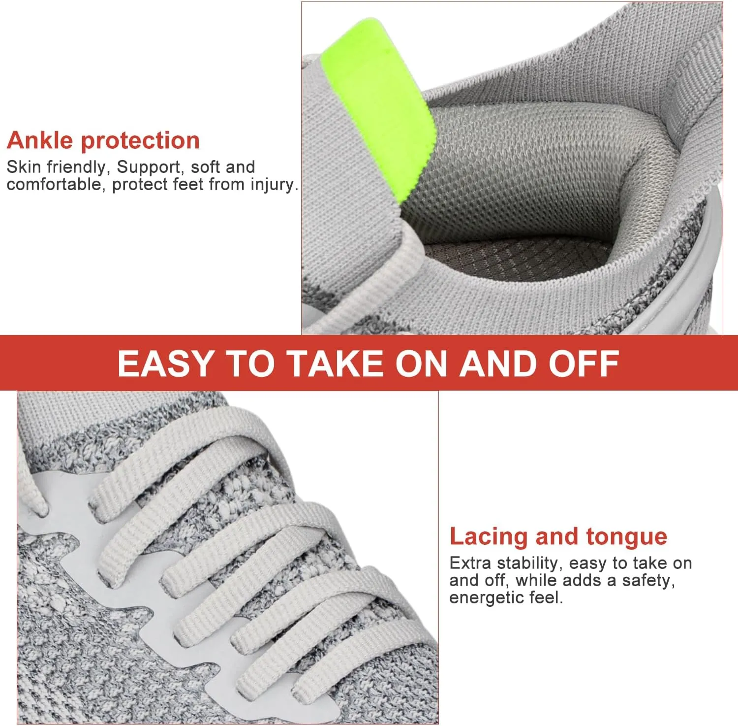 Abboos Running Shoes Womens Non Slip Gym Workout Shoes Lightweight Breathable Tennis Shoes Mesh Walking Sneakers