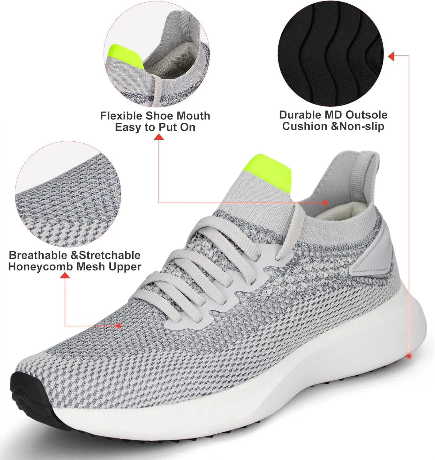 Abboos Running Shoes Womens Non Slip Gym Workout Shoes Lightweight Breathable Tennis Shoes Mesh Walking Sneakers