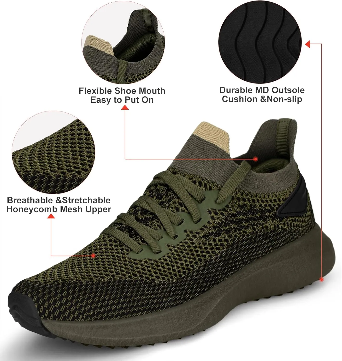 Abboos Women's Non Slip Gym Workout Shoes, Lightweight Breathable Tennis Shoes, Mesh Walking Sneakers