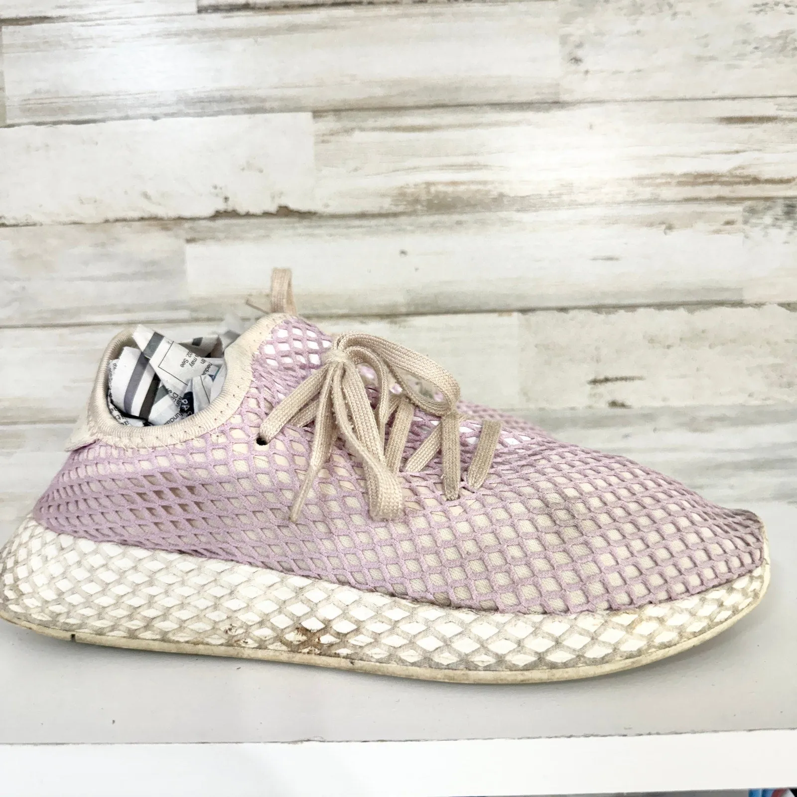 Adidas Originals Womens Deerupt Athletic Sneakers Linen Lilac Purple B37600 SZ 9