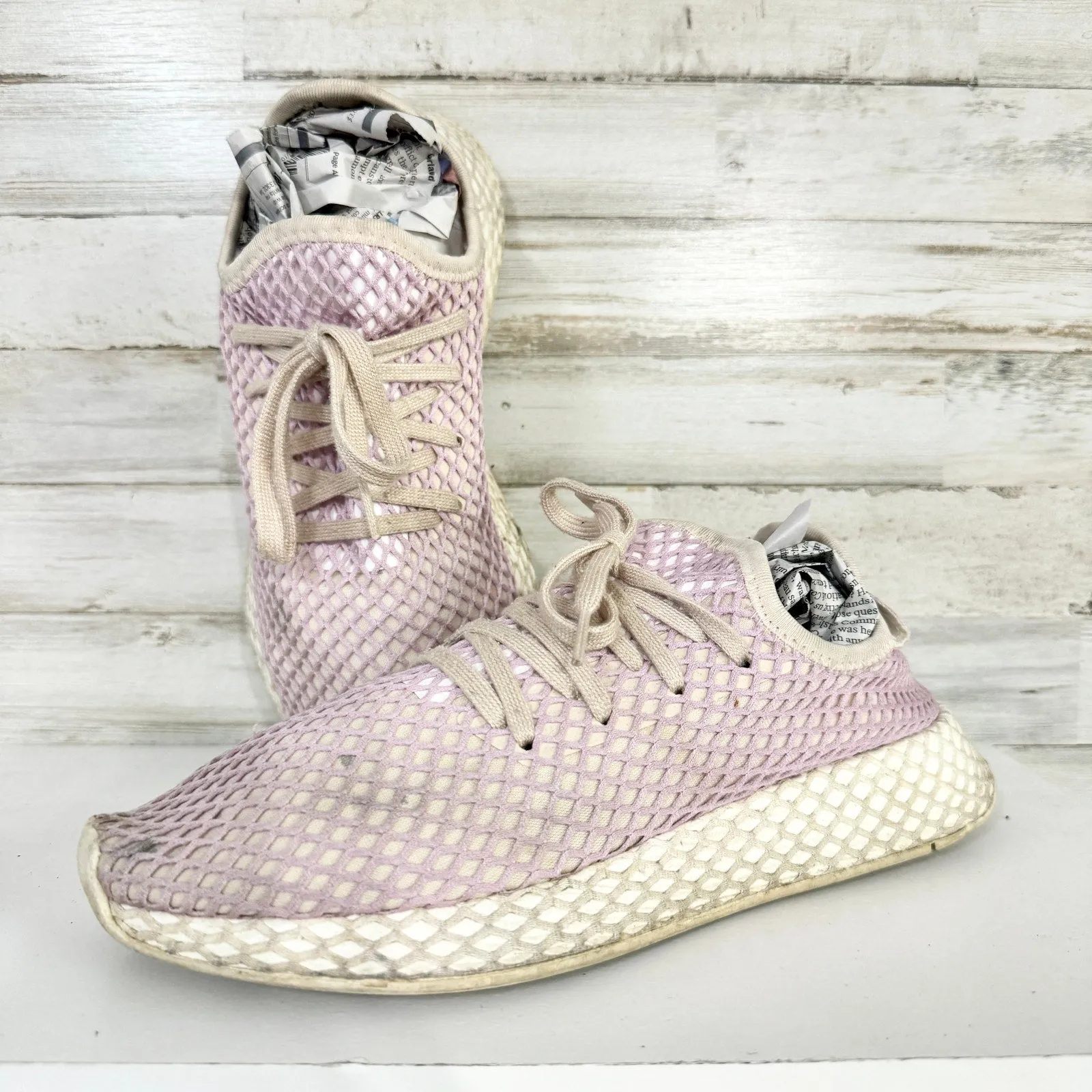 Adidas Originals Womens Deerupt Athletic Sneakers Linen Lilac Purple B37600 SZ 9