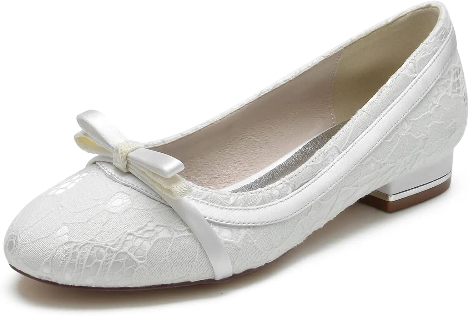 ADMLZQQ Women's Flats Round Toe Slip on Ribbon Bow Walking Ballet Flat Shoes