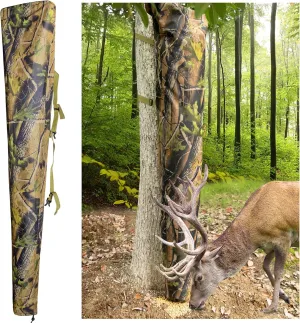Adnee Adjustable Camo Feeders-100 lb Tree Hugger Gravity Deer Feeder with Adjustable Strap-Waterproof Feeder Bag for Hunting