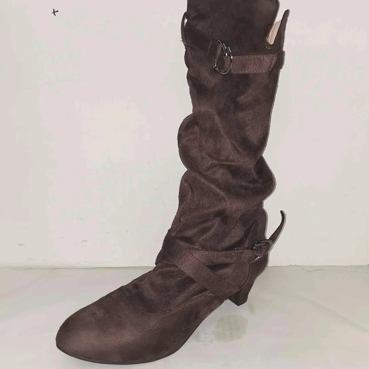 AMDBEL Wide Calf Boots for Women High Heel Womens Fall Boots 2024 Winter Slip On Pointed Toe Boots Fashion Booties Shoes