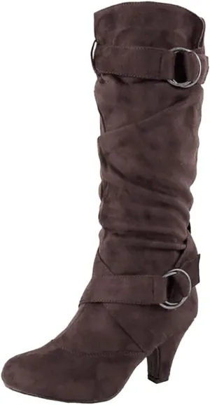 AMDBEL Wide Calf Boots for Women High Heel Womens Fall Boots 2024 Winter Slip On Pointed Toe Boots Fashion Booties Shoes