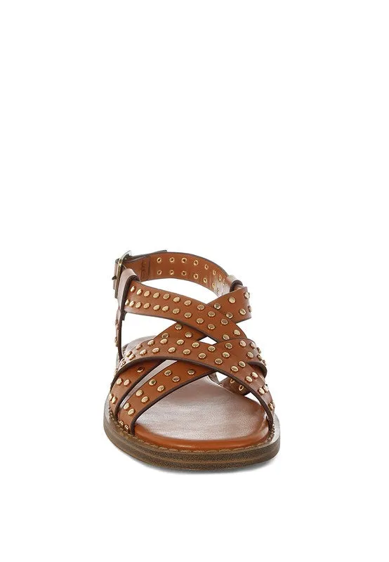 Anemone Studded Flat Gladiator Sandals