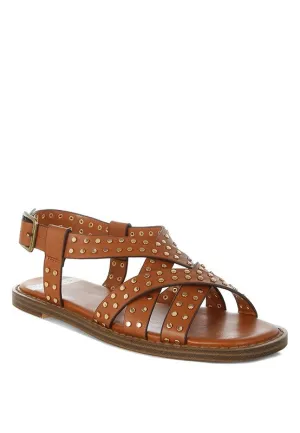 Anemone Studded Flat Gladiator Sandals