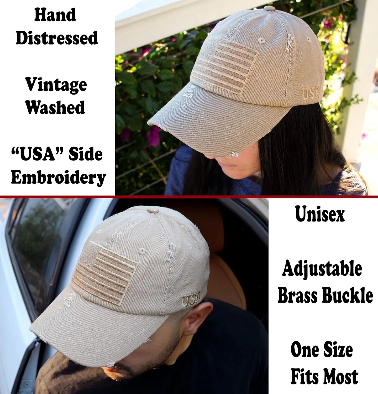 Antourage American Flag Unisex Baseball Hat for Men and Women | USA Flag Mesh Snapback Flat Visor Cap   2 Patriotic Patches