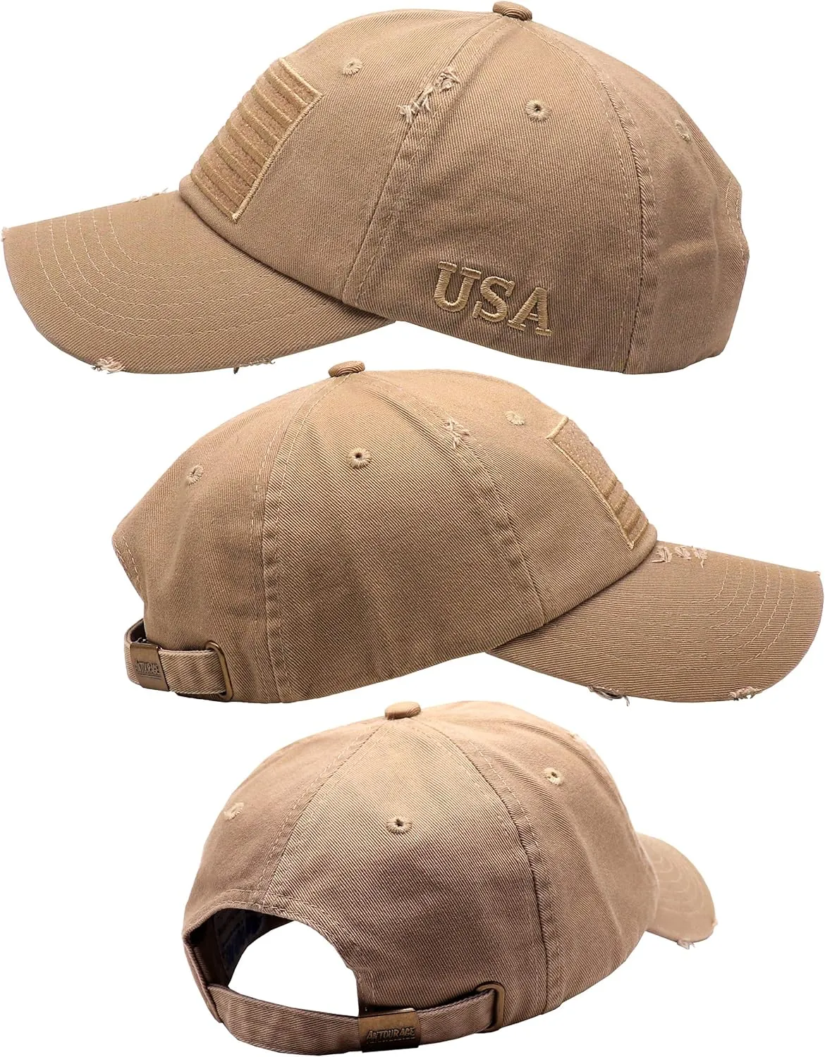 Antourage American Flag Unisex Baseball Hat for Men and Women | USA Flag Mesh Snapback Flat Visor Cap   2 Patriotic Patches
