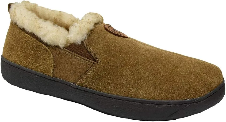 ARIAT Men's Genuine Suede Indoor & Outdoor Rubber Outsole Cosy Slip-On Slippers, Hashbrown
