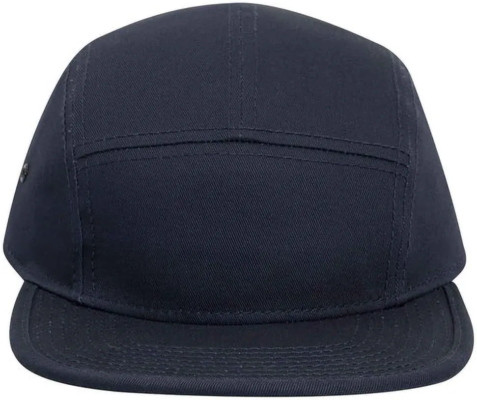 Ashen Fane 5 Panel Superior Cotton Twill Square Flat Visor Adjustable Camper Hat