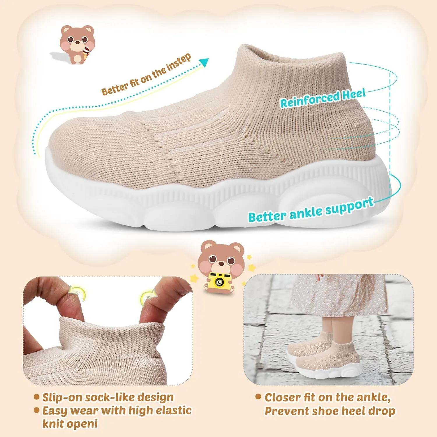 Baby Boy Girl First Walking Shoes Toddler Infant Mesh Sneakers Breathable Lightweight Non-slip Rubber Sole Summer
