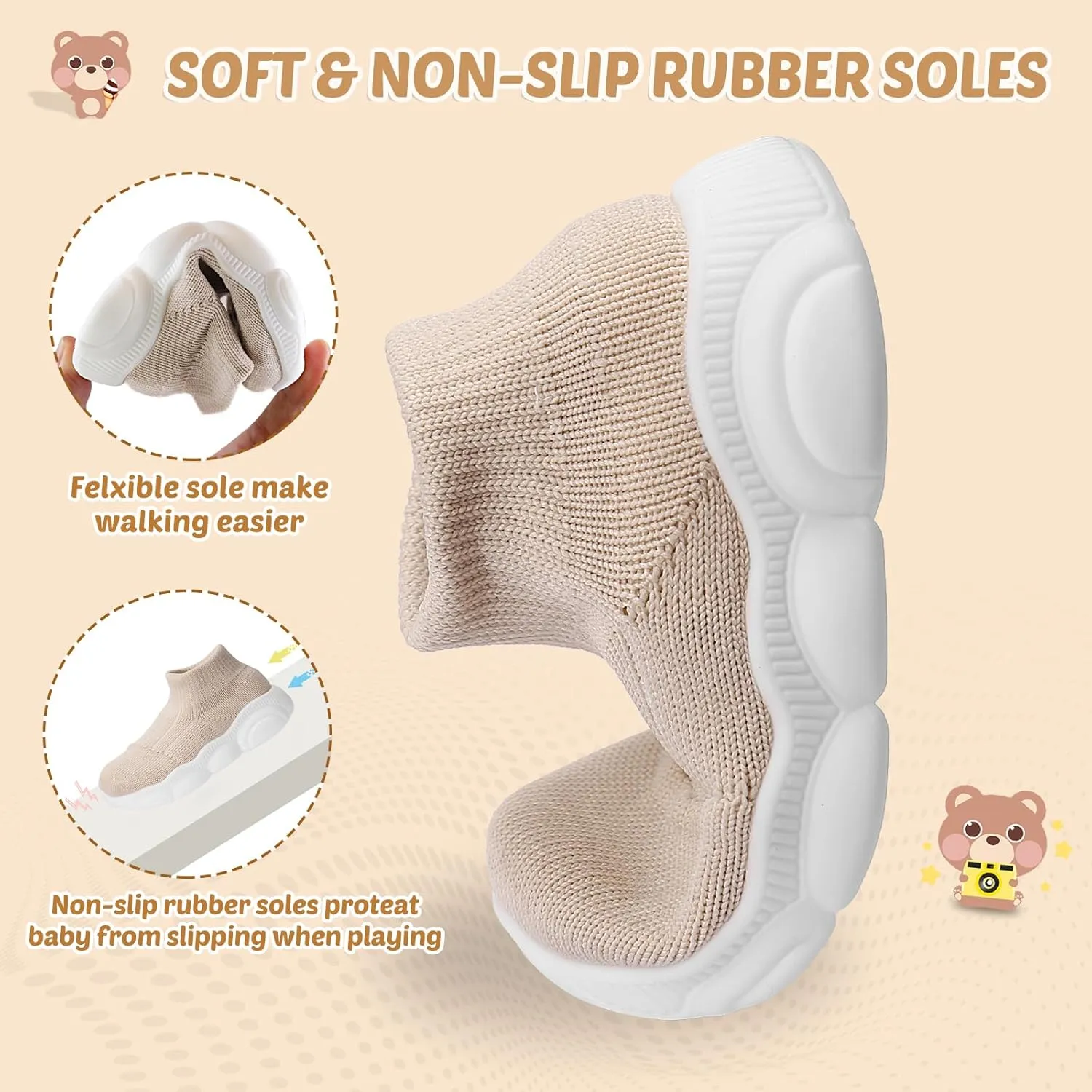 Baby Boy Girl First Walking Shoes Toddler Infant Mesh Sneakers Breathable Lightweight Non-slip Rubber Sole Summer