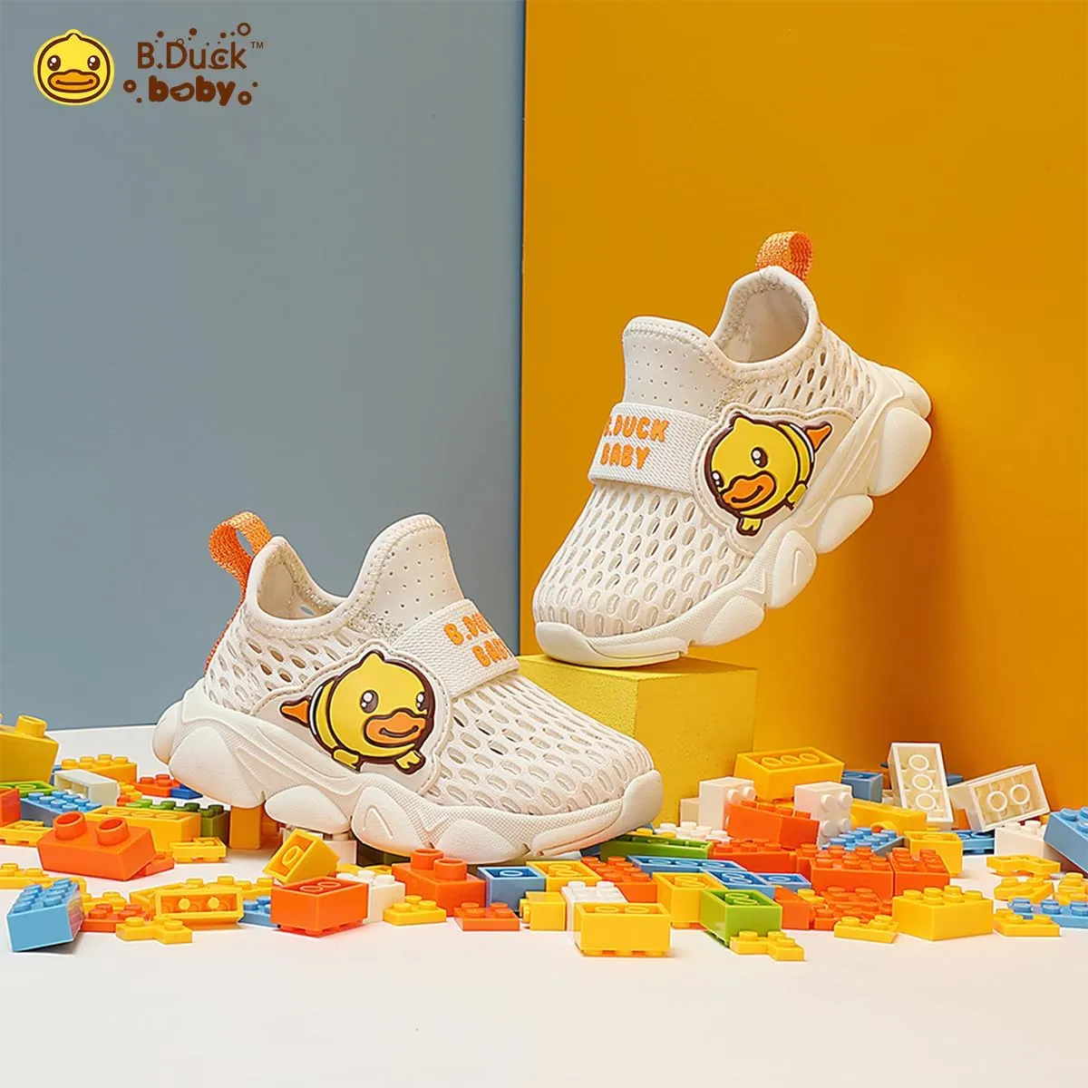 B.Duck Toddler Boys Girls Sneakers Kids Slip on Walking Tennis Shoes Lightweight