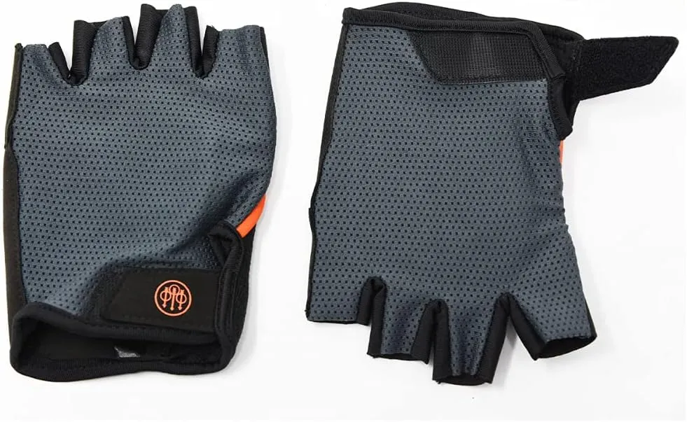 BERETTA Unisex Lightweight Fingerless Black/Grey Shooting Mesh Gloves