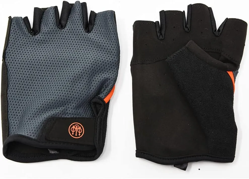 BERETTA Unisex Lightweight Fingerless Black/Grey Shooting Mesh Gloves