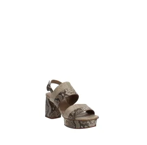 Bernardo Women's Racquel Snake Print Platform Sandals Biege Size 7