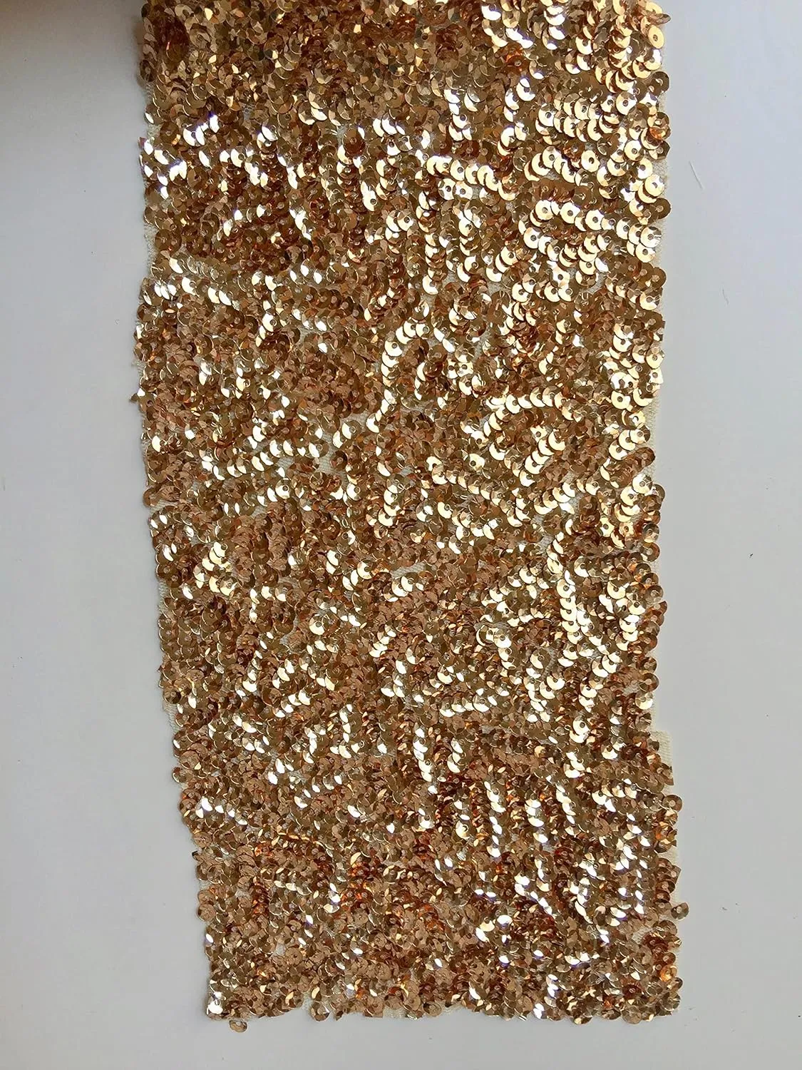 Bianca Champagne Allover Sequins on Mesh Fabric by The Yard - 10104