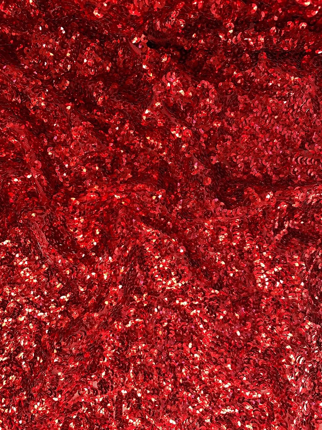 Bianca RED Allover Sequins on Mesh Fabric by The Yard - 10104