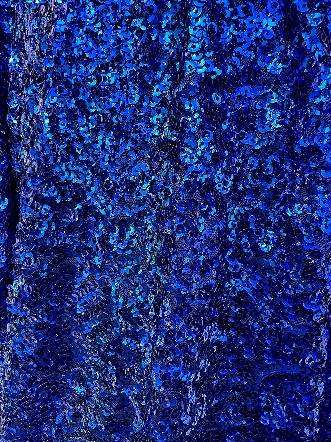 Bianca Royal Blue Allover Sequins on Mesh Fabric by The Yard - 10104
