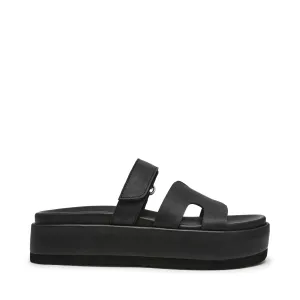 BIGMISSILE BLACK ACTION LEATHER SANDALS