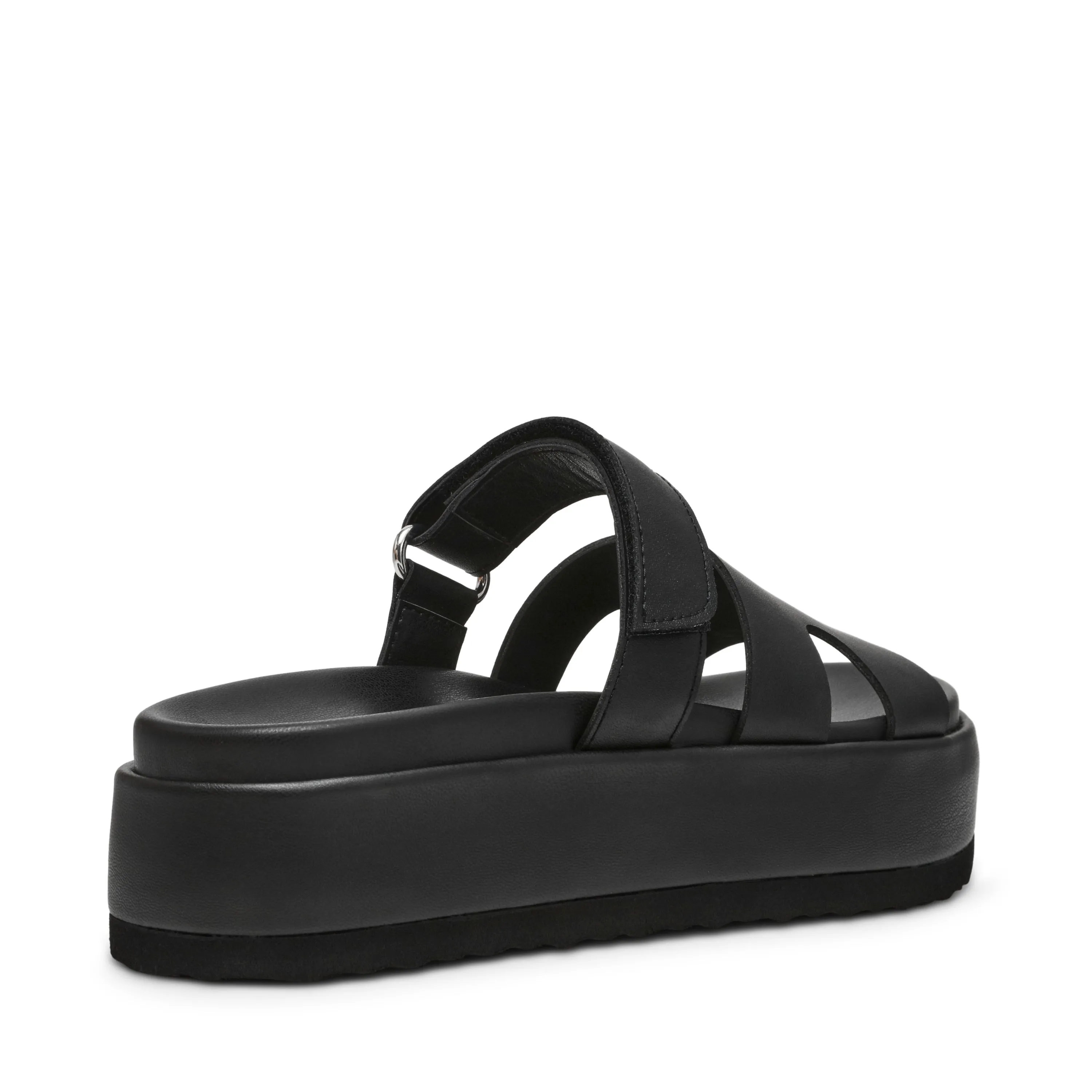 BIGMISSILE BLACK ACTION LEATHER SANDALS