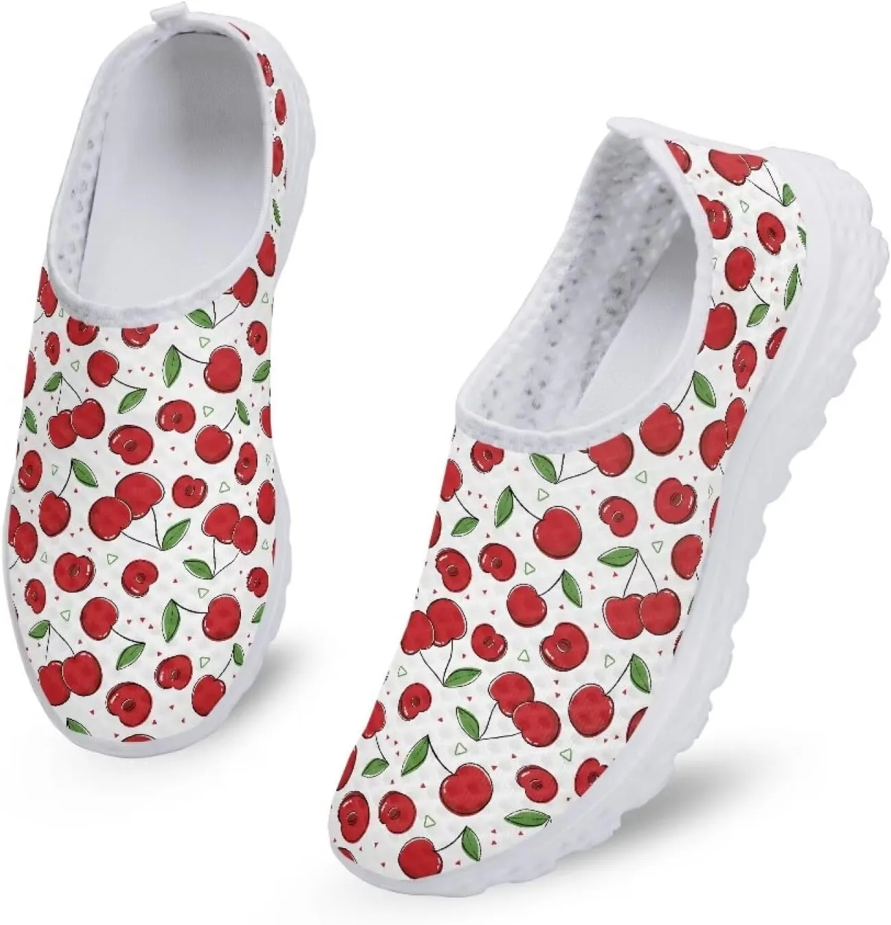 Binienty Unisex Printed Trainers Gym Running Shoes Lightweight Slip-On Walking Sneakers for Women Men