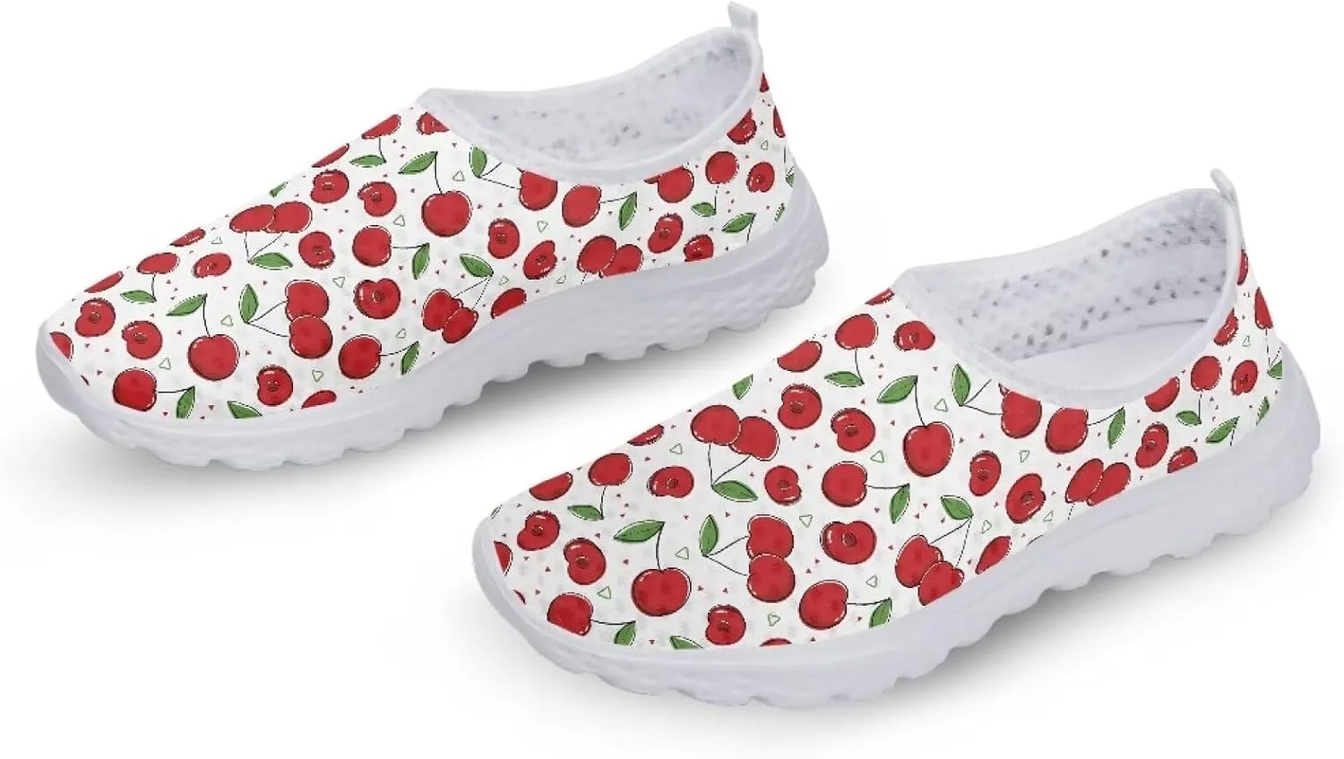 Binienty Unisex Printed Trainers Gym Running Shoes Lightweight Slip-On Walking Sneakers for Women Men