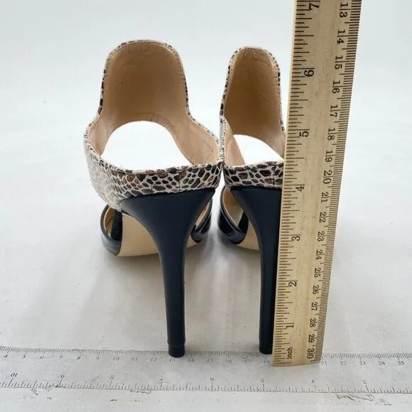 Black Women Sexy Stiletto Heels Mule Strappy Slip On Pointed Toe Dress Sandals