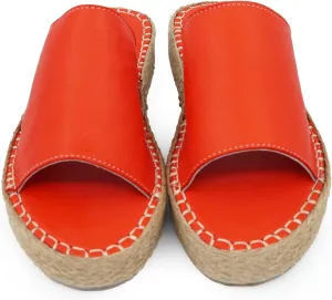 Bonateks Women's Modern Wedge Sandal, Orange, 6