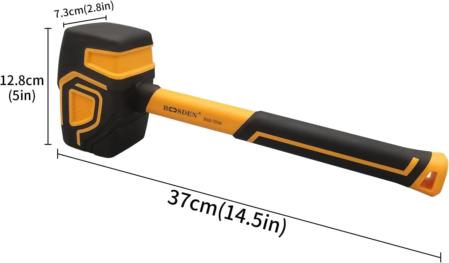 BOOSDEN Rubber Mallet, 36 oz Rubber Mallet Hammer, Rubber Hammer with Hook, Mallet Hammer with Solid Head & Ergonomic Grip Handle, Soft Face Hammer, No Damage for Flooring, Woodworking and Camping
